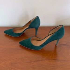 J. Crew "Lucie" suede pumps in green
